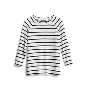 MIX Black and White Striped Top 3/4 Sleeve